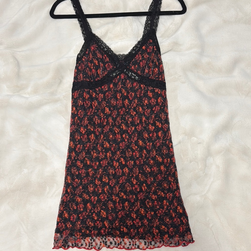 Floral Lace Trim Chemise
